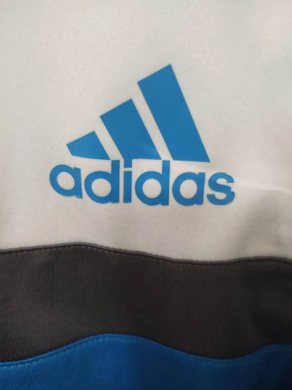 Adidas Track Jacket Grey/Blue/White Size USA L